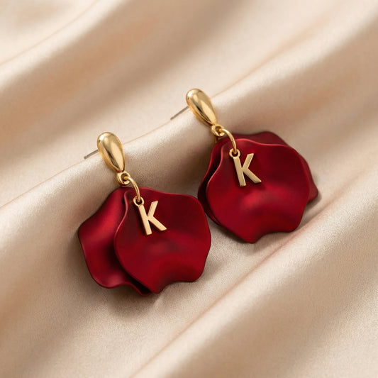 Ruby Petal Earrings